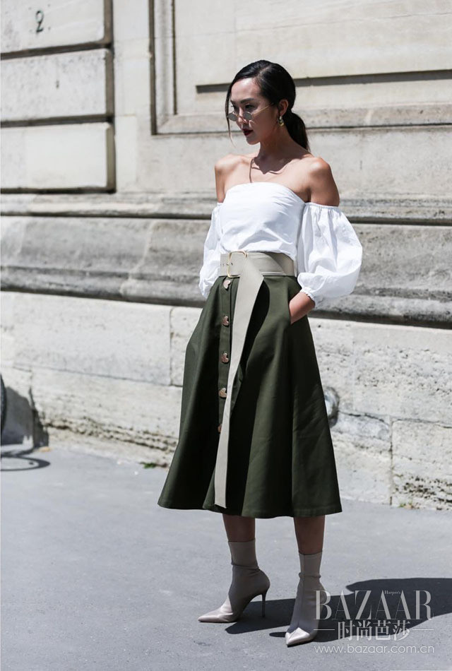 腿短适合穿高腰中长裙,适合小短腿穿的裙子显瘦