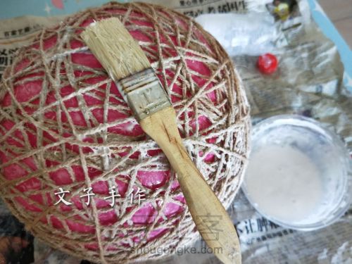 diy精美的创意手工吊灯灯罩教程,麻绳灯罩效果图