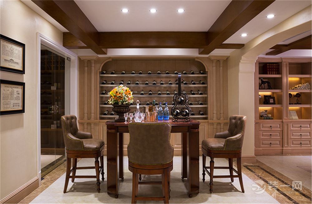 美式临湖别墅效果图,美式别墅外观石材效果图