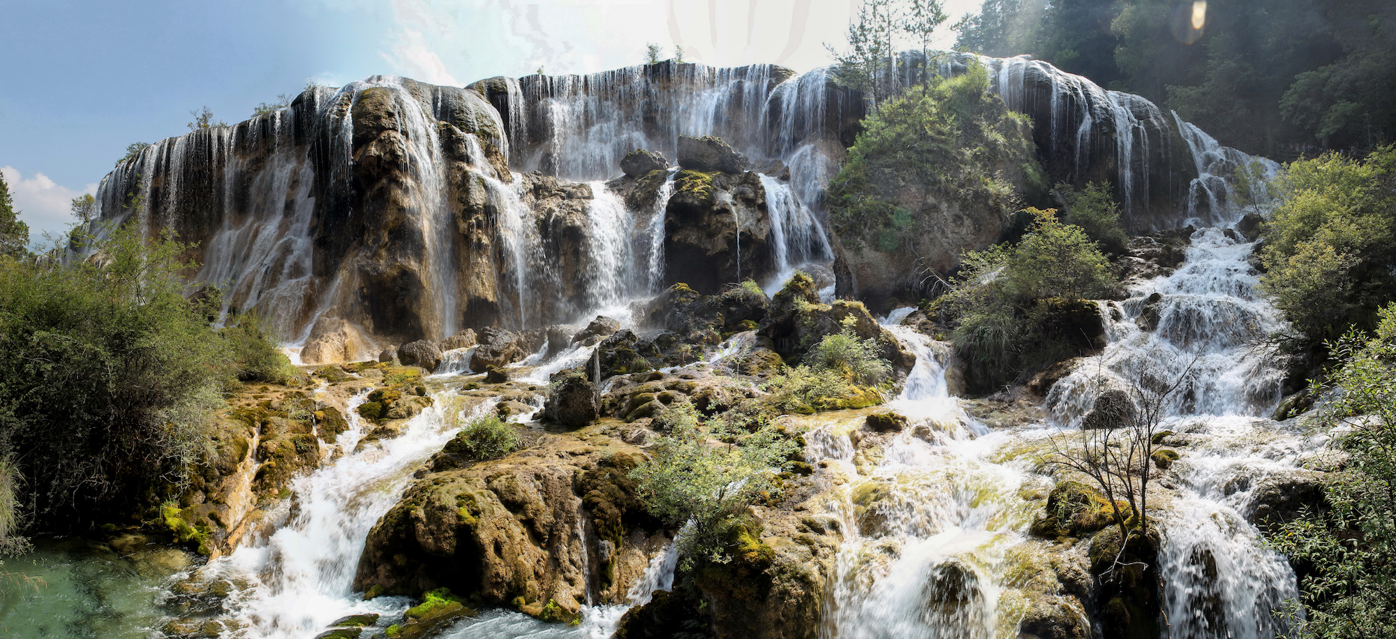 地震前的九寨沟美景,航拍地震前九寨沟所有景点