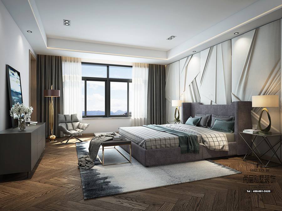 别墅三层卧室吊顶设计,不吊顶卧室效果图现代简约2019