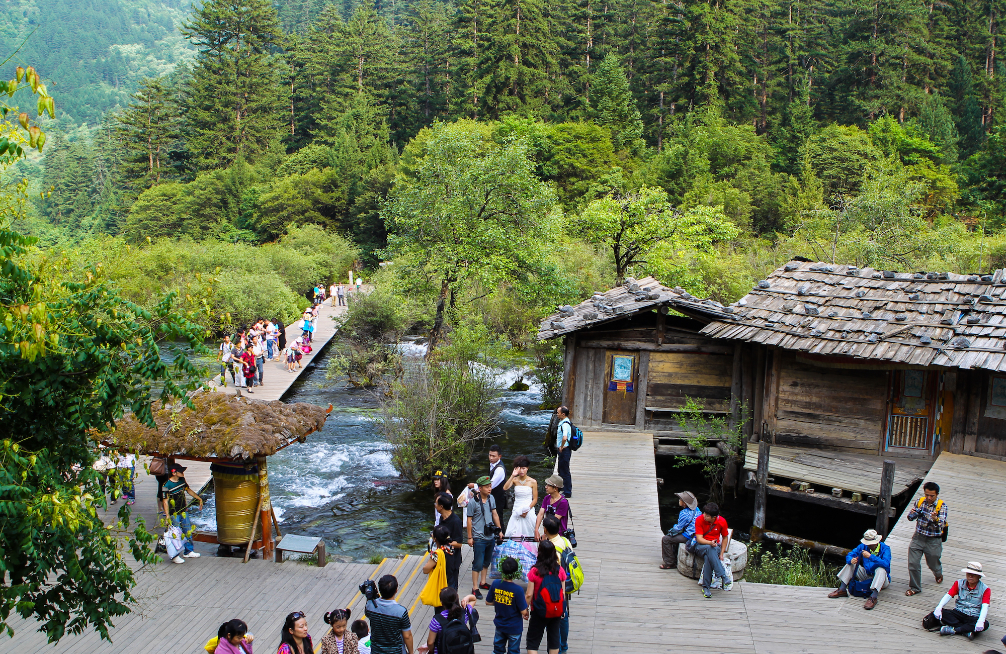 地震前的九寨沟美景,航拍地震前九寨沟所有景点