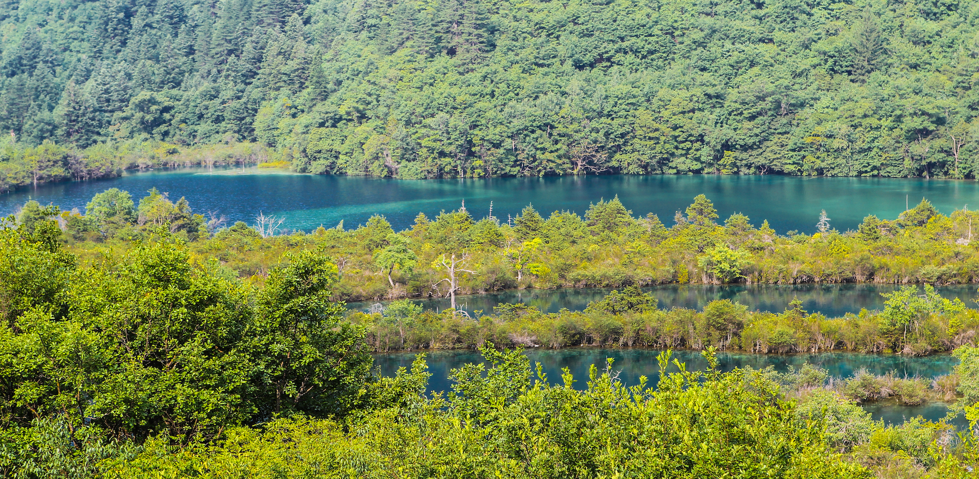 地震前的九寨沟美景,航拍地震前九寨沟所有景点