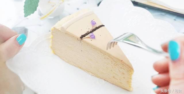 吃七彩千层蛋糕,网红七彩千层蛋糕