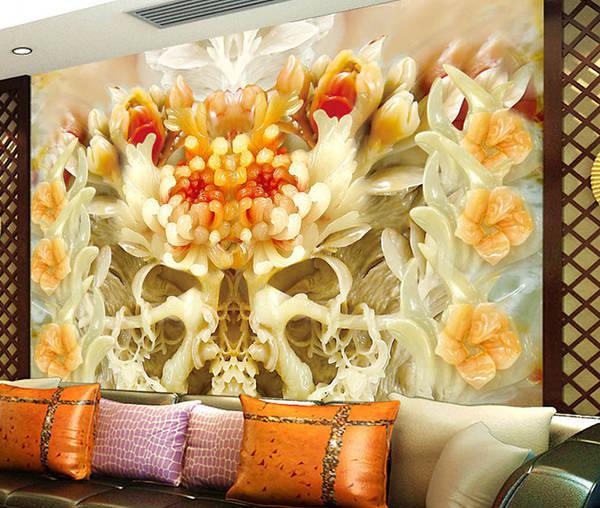 玉雕背景墙,岫岩玉雕背景墙