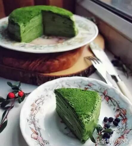 吃七彩千层蛋糕,网红七彩千层蛋糕