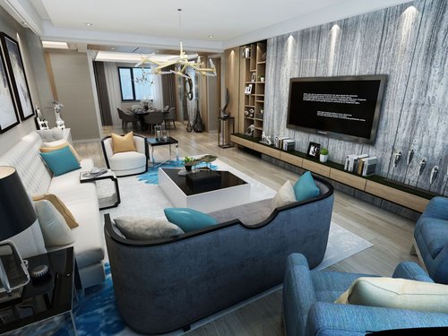 后现代风典雅时尚，银川清苑尚景162平三居室，全包28万预算