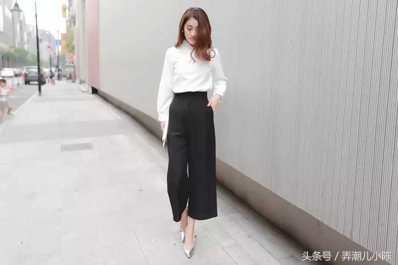 今年超火的阔腿裤穿搭显高,阔腿裤穿出长腿