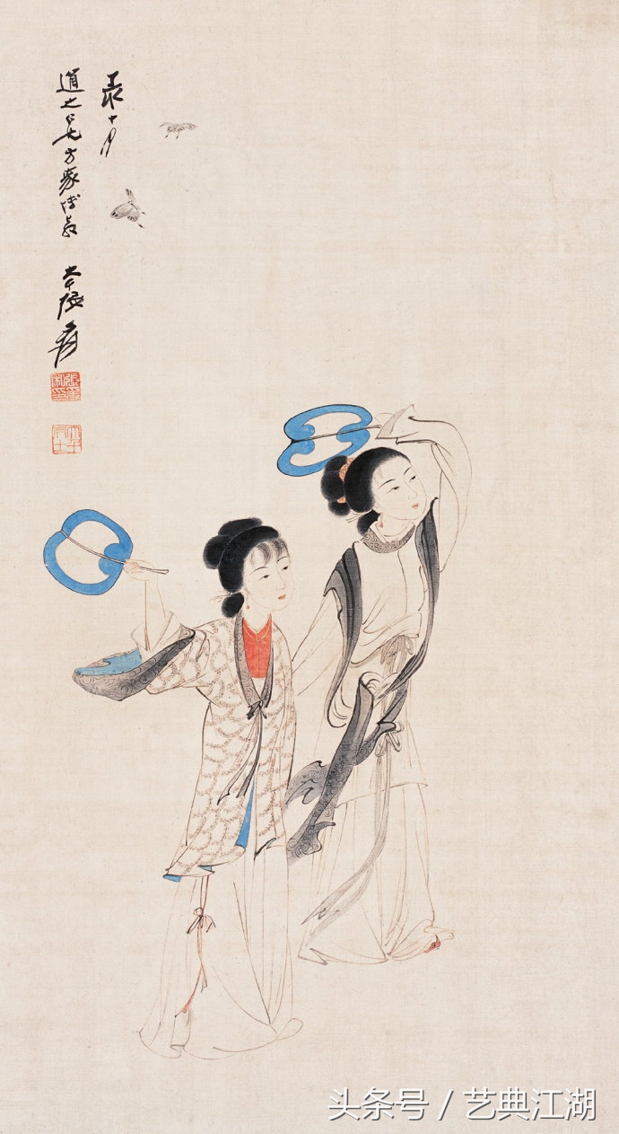 中国历代绘画大师长卷经典仕女图,国画大师的仕女图精品
