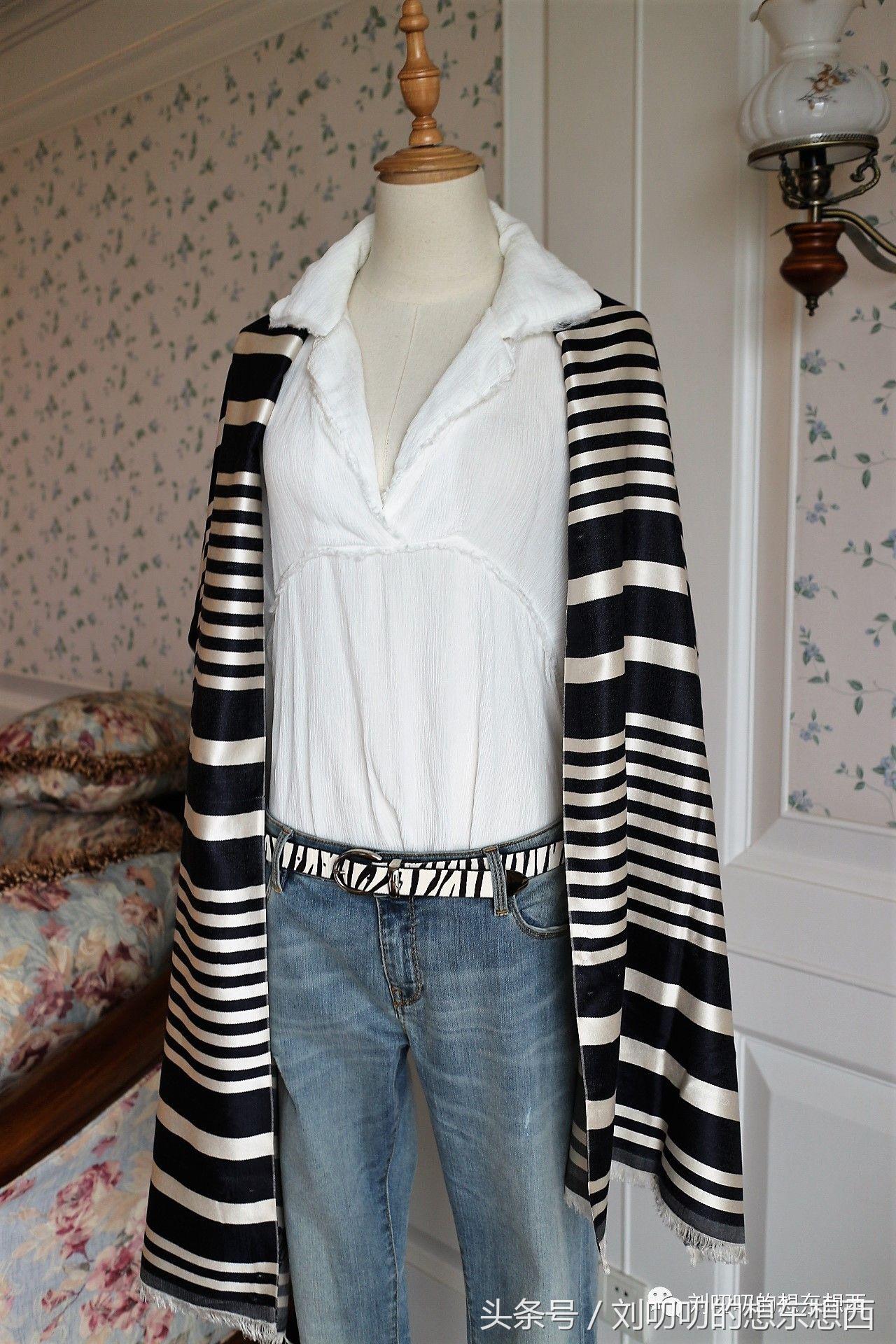 条纹时尚潮流T恤,一日look日常