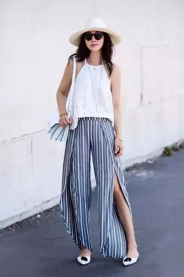 矮个子夏天穿阔腿裤好看吗,淡蓝色牛仔阔腿裤穿搭夏天学生