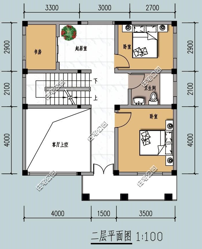 面宽20米进深10米别墅双拼,面宽18米进深10米二层别墅