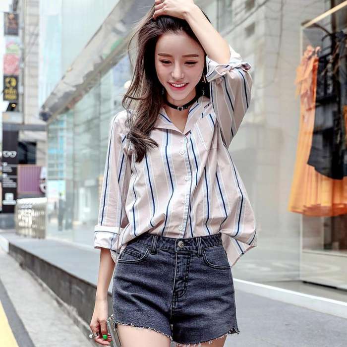 经典百搭条纹衬衫,条纹衬衫一衣多穿系列风格