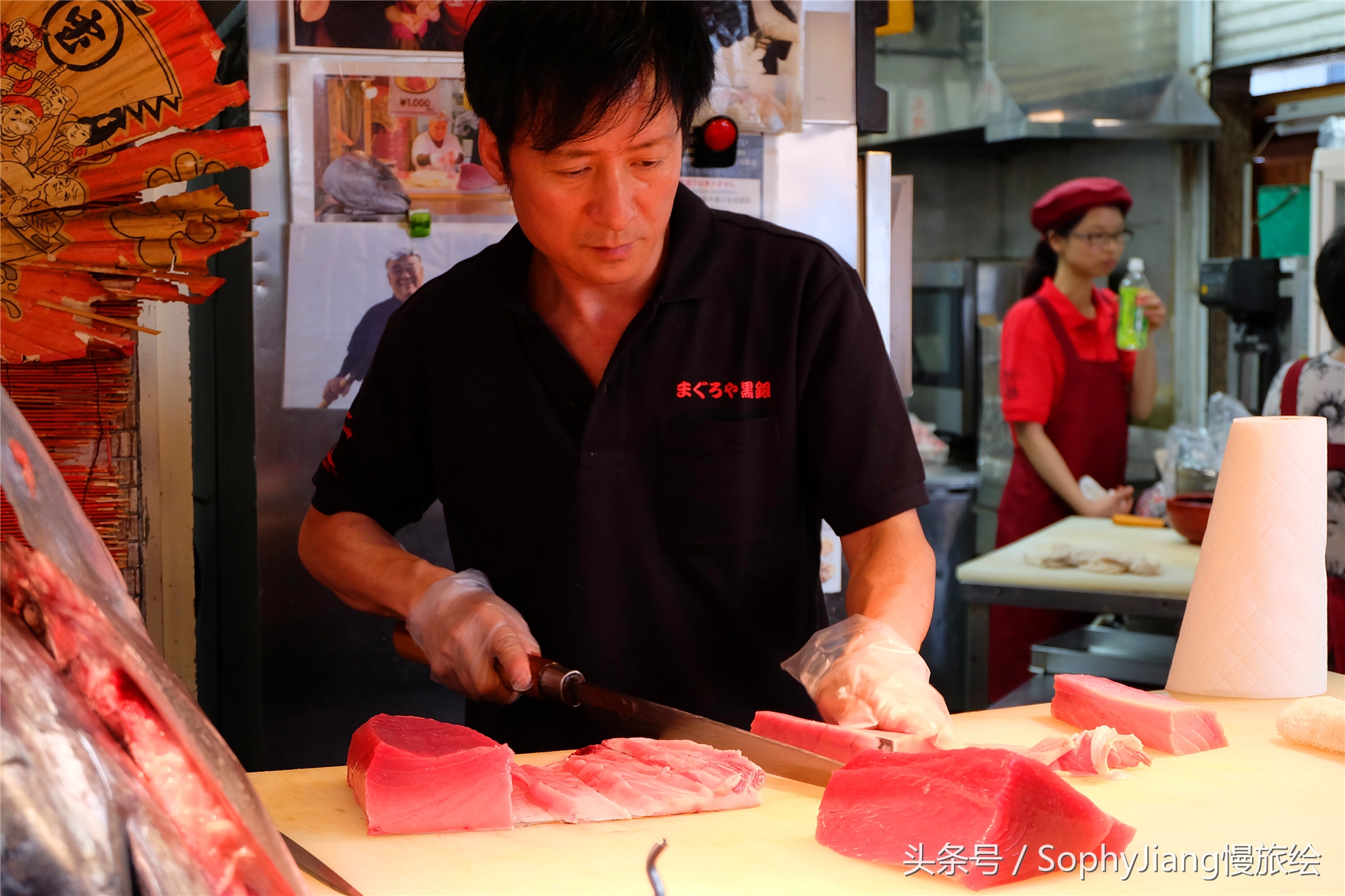 日本大黑门海鲜市场,日本大阪河豚