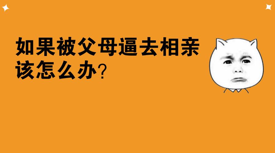 父母逼我去相亲我该怎么办,被父母逼着相亲怎么处理