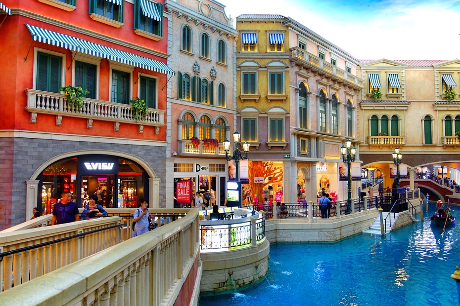 澳门威尼斯金碧光辉吗,澳门威尼斯人金碧光辉的大堂长廊