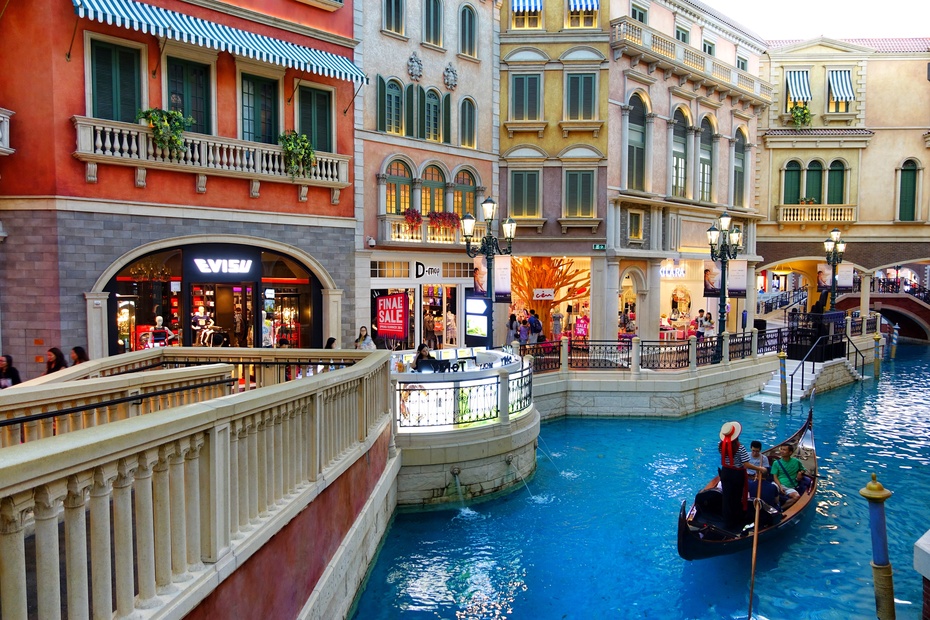 澳门威尼斯金碧光辉吗,澳门威尼斯人金碧光辉的大堂长廊