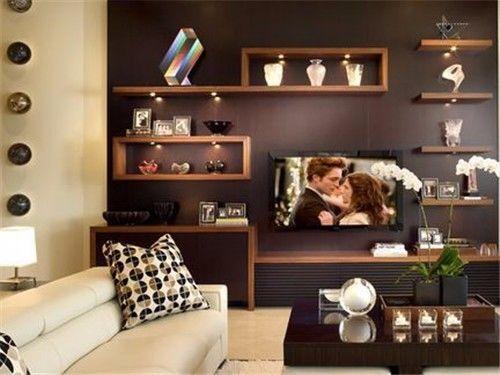 电视组合柜子两边放什么好,客厅电视组合柜