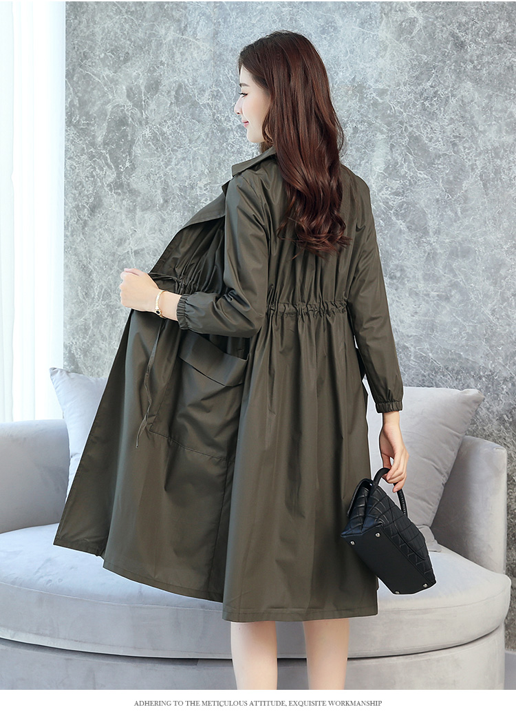 韩版中长款修身春秋风衣女外套,女款风衣外套中长款春秋