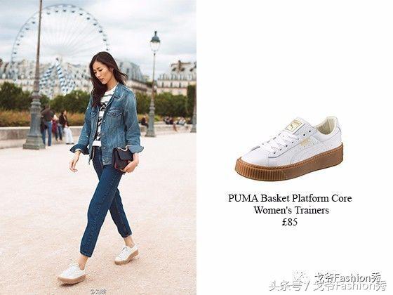 最新大表姐刘雯穿搭鞋子,刘雯真皮小白鞋广告