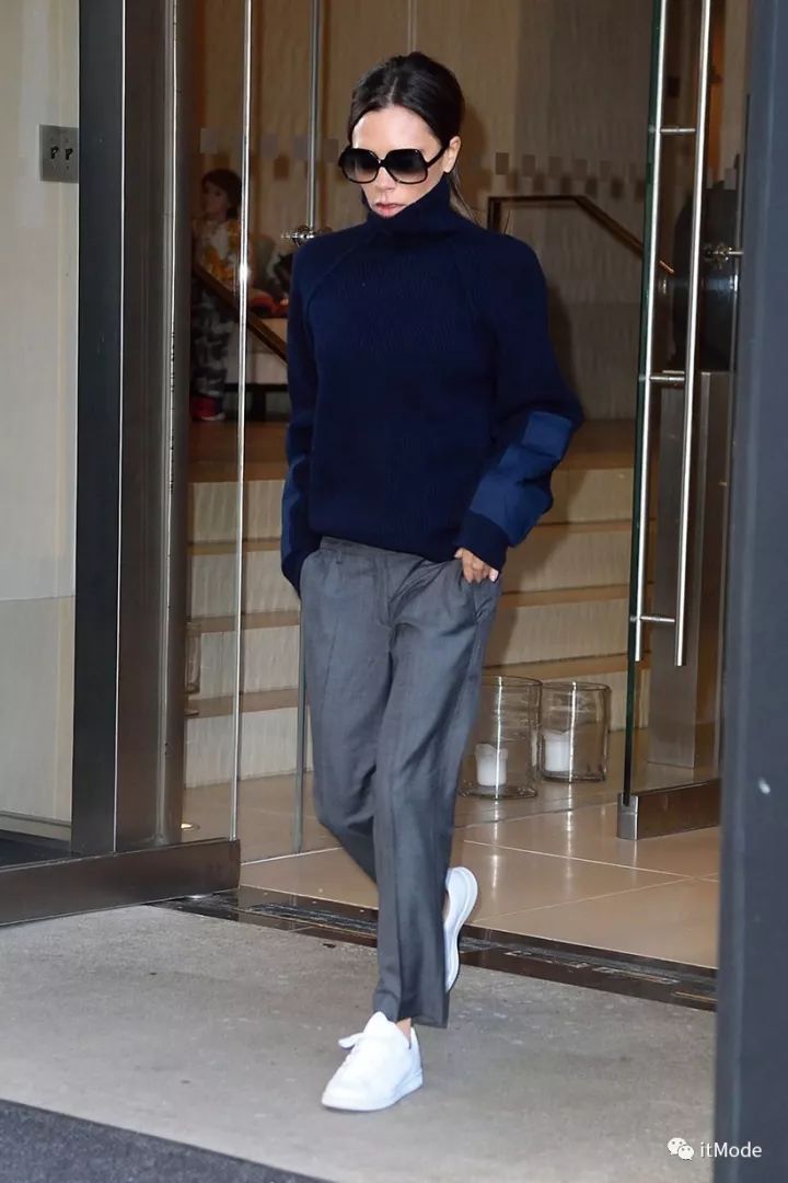 阔腿裤平底鞋,平底鞋阔腿裤搭配图片