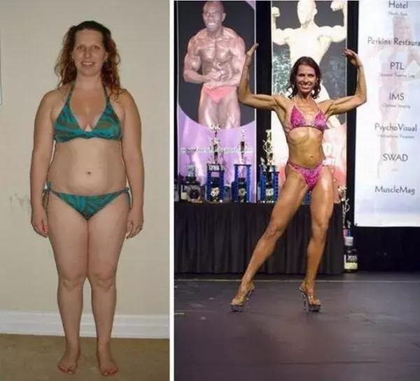 健美运动员停止健身一年后的样子,健美运动员减脂前后对比照