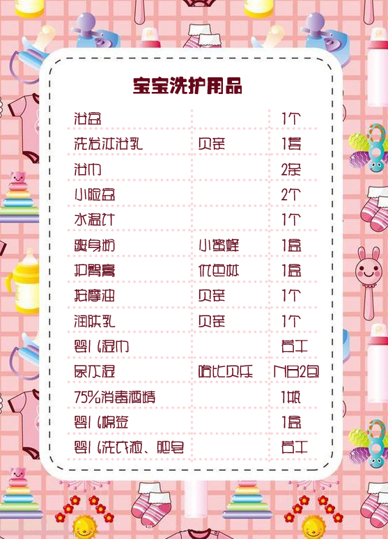 产前购物清单一览表,产前必买的10件物品