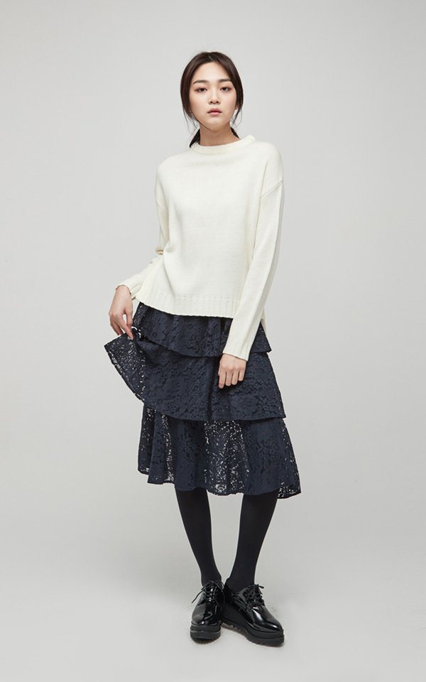 毛衣和裙子怎么搭配好看？韩国chic风秋冬毛衣配裙子示范