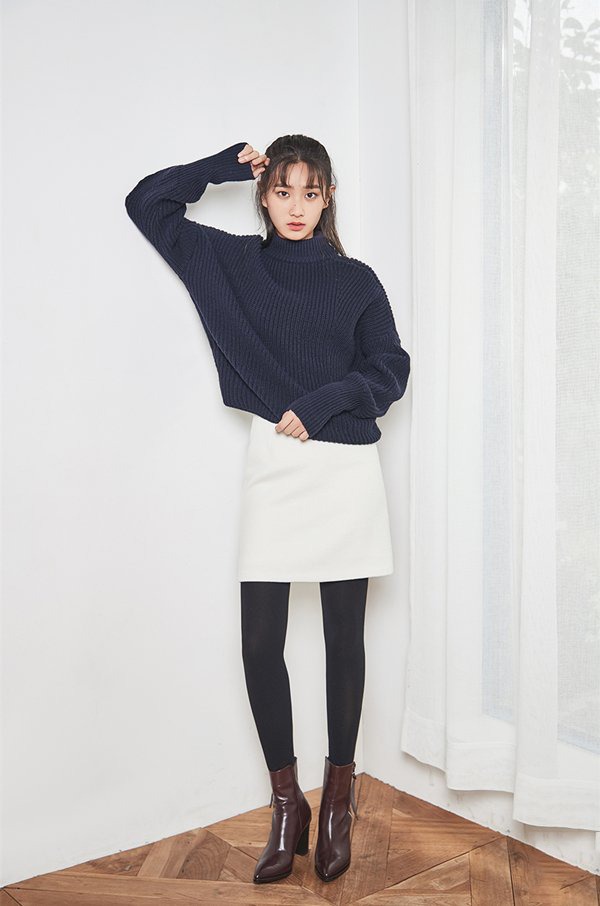 毛衣和裙子怎么搭配好看？韩国chic风秋冬毛衣配裙子示范