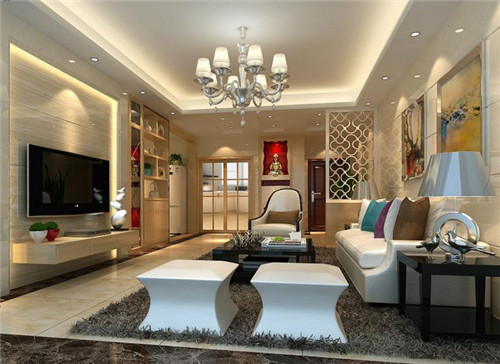 河西客厅装修设计效果,宝鸡简约现代装修风格客厅