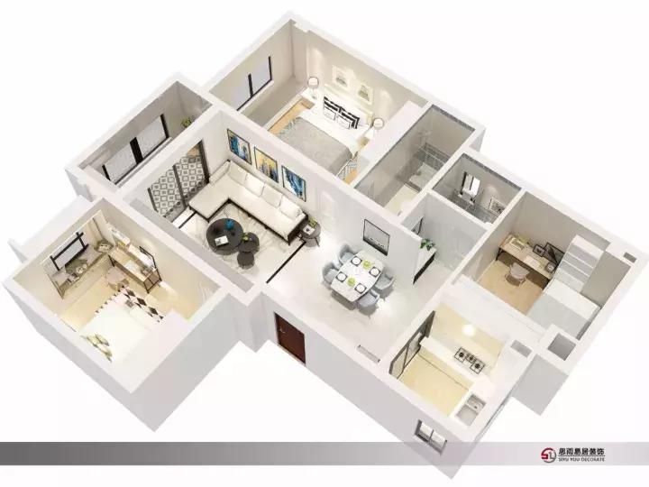 现代简约白领梦想居——华建ART上院高层D3户型经典设计解析