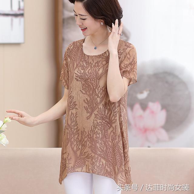 高档桑蚕丝中老年妈妈夏装,t恤高档桑蚕丝中老年妈妈夏装