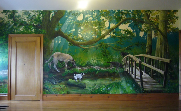 壁画卧室装修效果图,餐厅装修壁画效果图