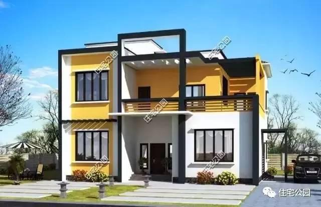 10米x11米现代别墅一层,17*10二层现代简约别墅