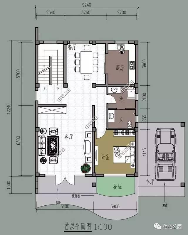 10米x11米现代别墅一层,17*10二层现代简约别墅