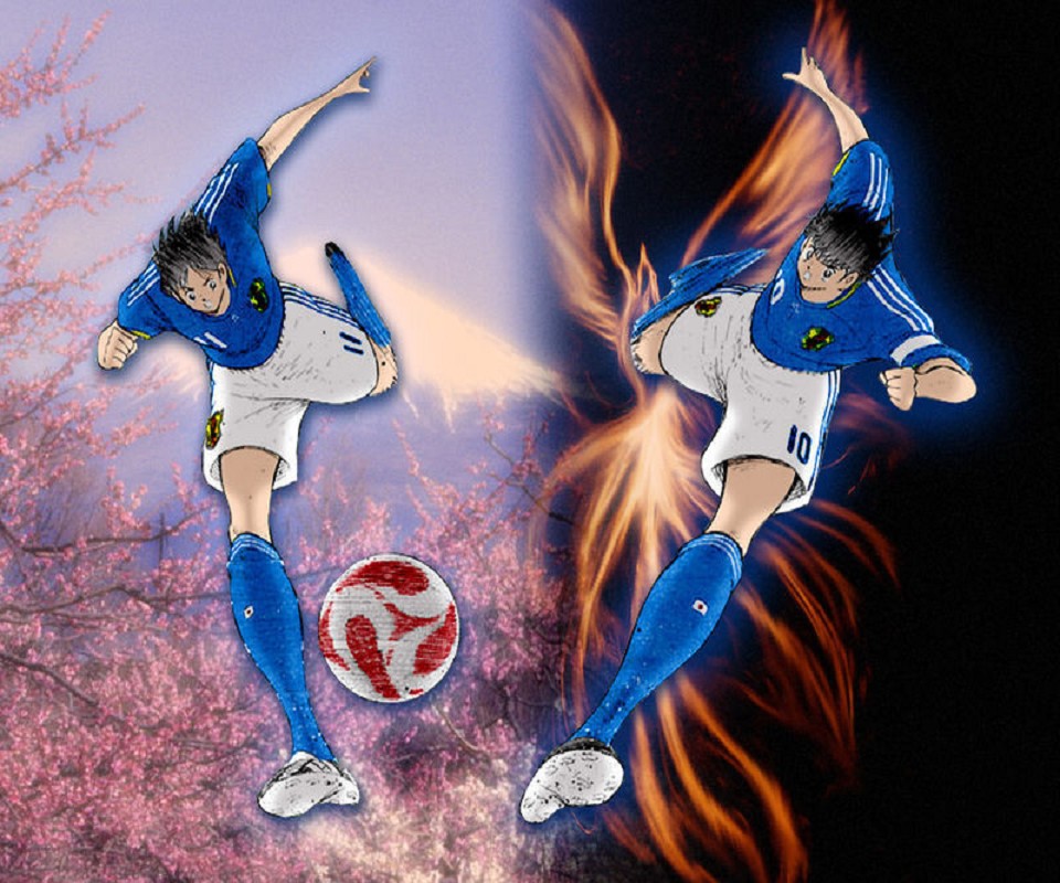 足球小将杂技射门,足球场上杂技