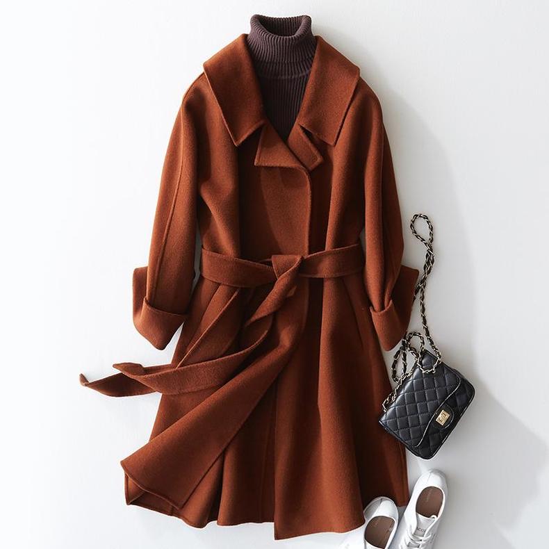 150小个子高档呢大衣修身款,优雅女人呢大衣