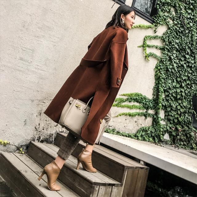 秋冬必备毛呢大衣轻松时髦不臃肿,秋冬纯色毛呢大衣气质范修身