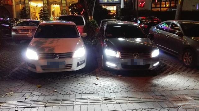 大众新桑塔纳氙气大灯,新款桑塔纳改疝气大灯