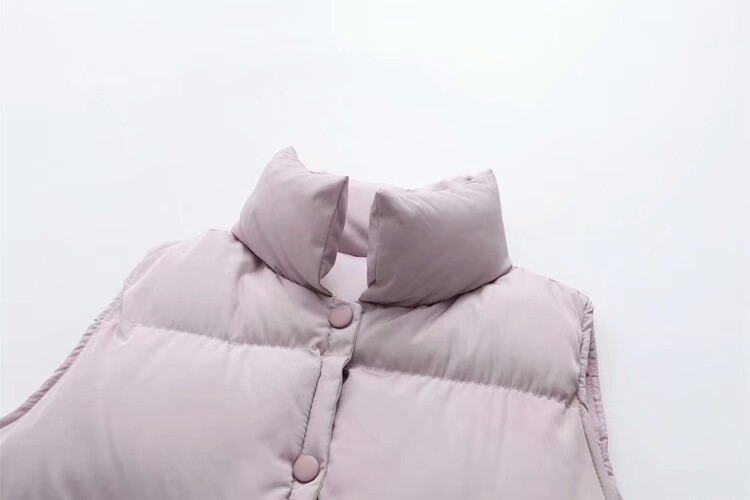 立领大口袋白羽绒马甲,立领双口袋羽绒马甲