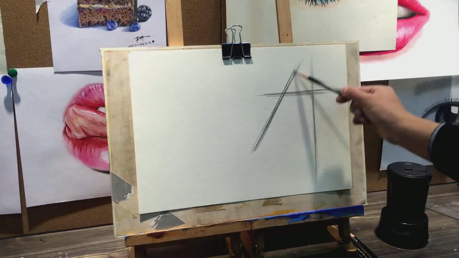 素描零基础入门教学视频,素描画直线老是画不直怎么办