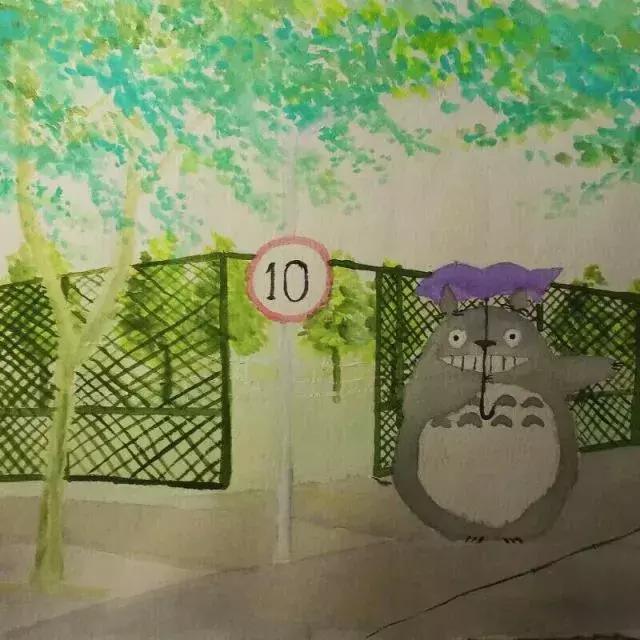 历城二中文化墙,手绘二年级作品