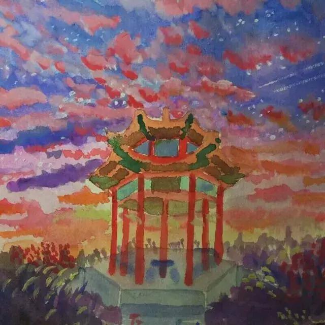 历城二中文化墙,手绘二年级作品