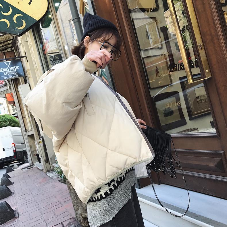 冬装穿搭oversize棉服,时髦棉服保暖显高百分百的女人味