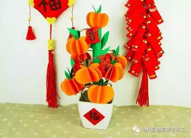 幼儿园元旦手工制作：鞭炮灯笼卡纸舞龙等，8个教程“年味”十足