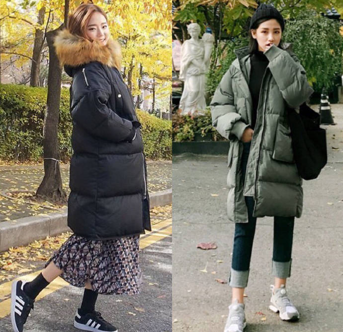 韩国棉服冬天霸气洋气的穿搭,冬天棉服时尚穿搭高冷