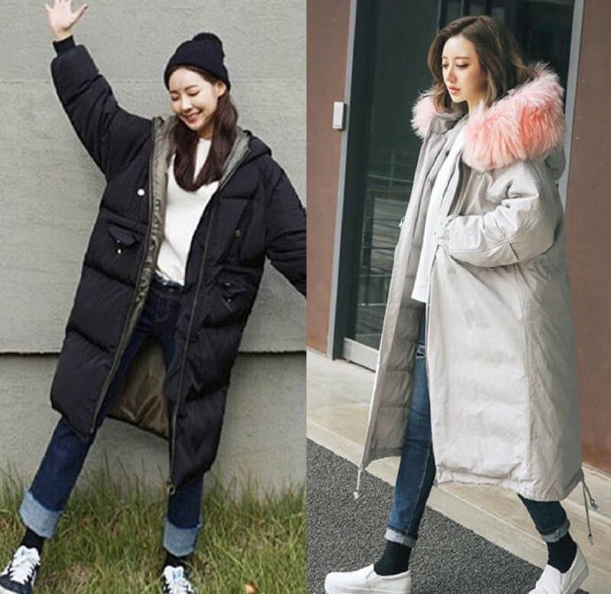 韩国棉服冬天霸气洋气的穿搭,冬天棉服时尚穿搭高冷