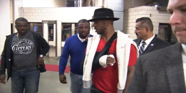 保罗手指骨折火箭比赛,保罗骨折