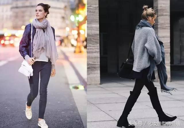 围巾发型,冬天围围巾适合什么发型