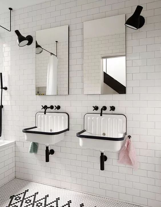 法式黑白瓷砖,奶白色瓷砖法式风格